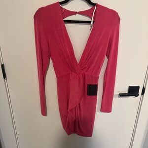 Lulu’s Deep V Long Sleeve Mini Dress